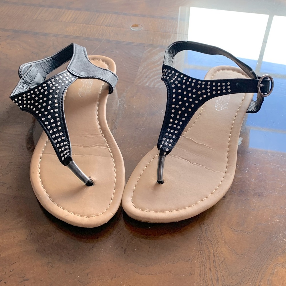 Soda Sandals Black with Rhinestones - Picture 1 of 2